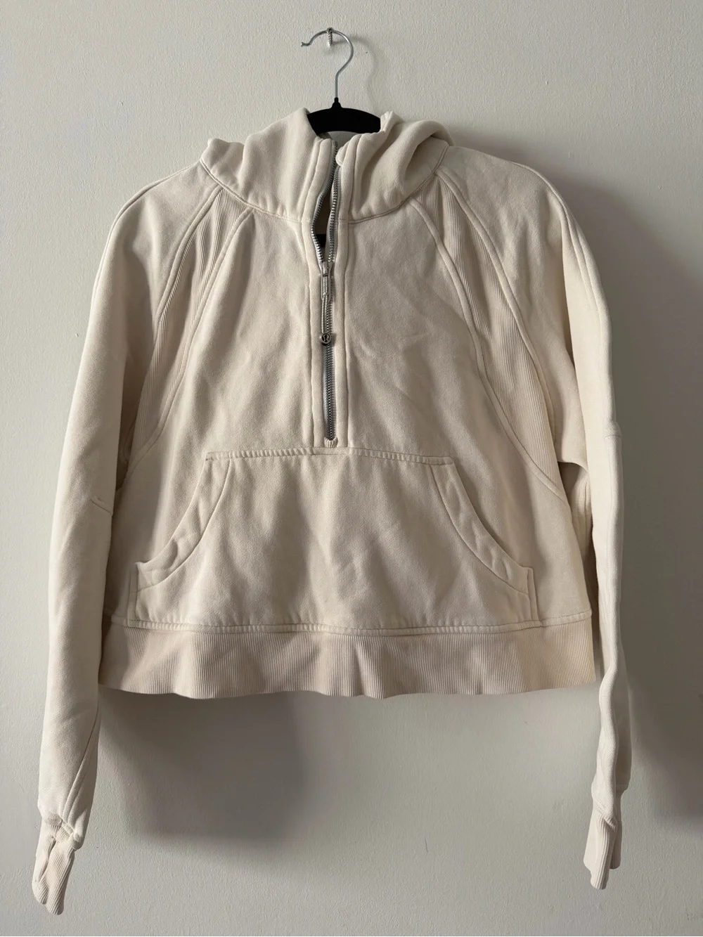 Lululemon Scuba Oversized Half-Zip Hoodie in Bone, Size M/L - Picture 2 of 6